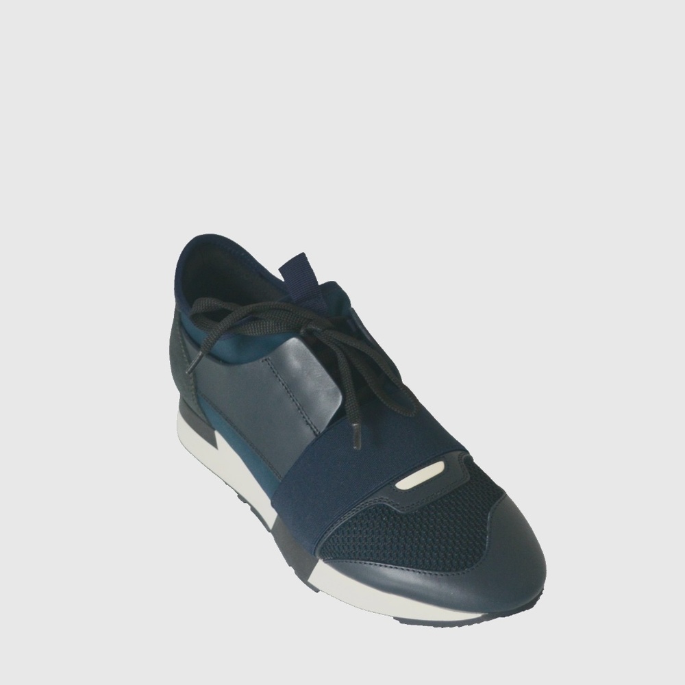 NEW BALENCIAGA WOMENS LEATHER MESH SUEDE RACE RUNNER LOW TOP SNEAKERS - Picture 2 of 9